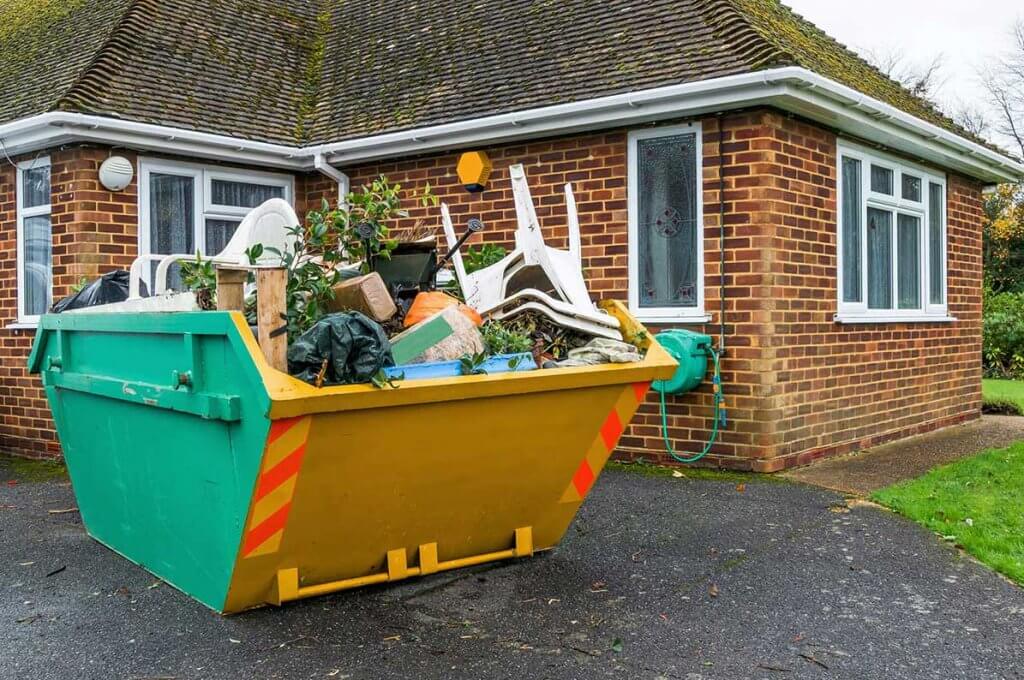 Full garden waste skip in Croydon