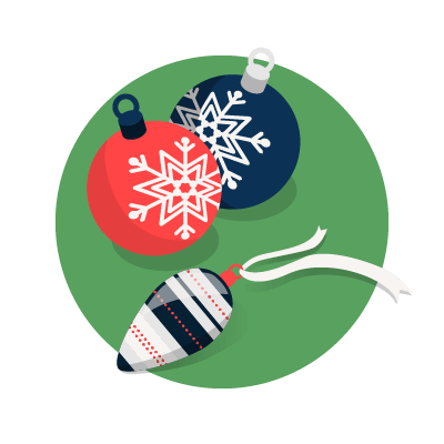Christmas baubles graphic